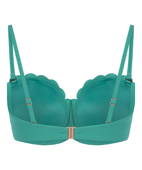 Scallop Padded Strapless Underwired Bikini Top Cup E +, Green