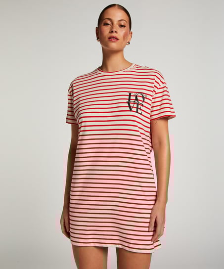 Round Neck Nightshirt, Red