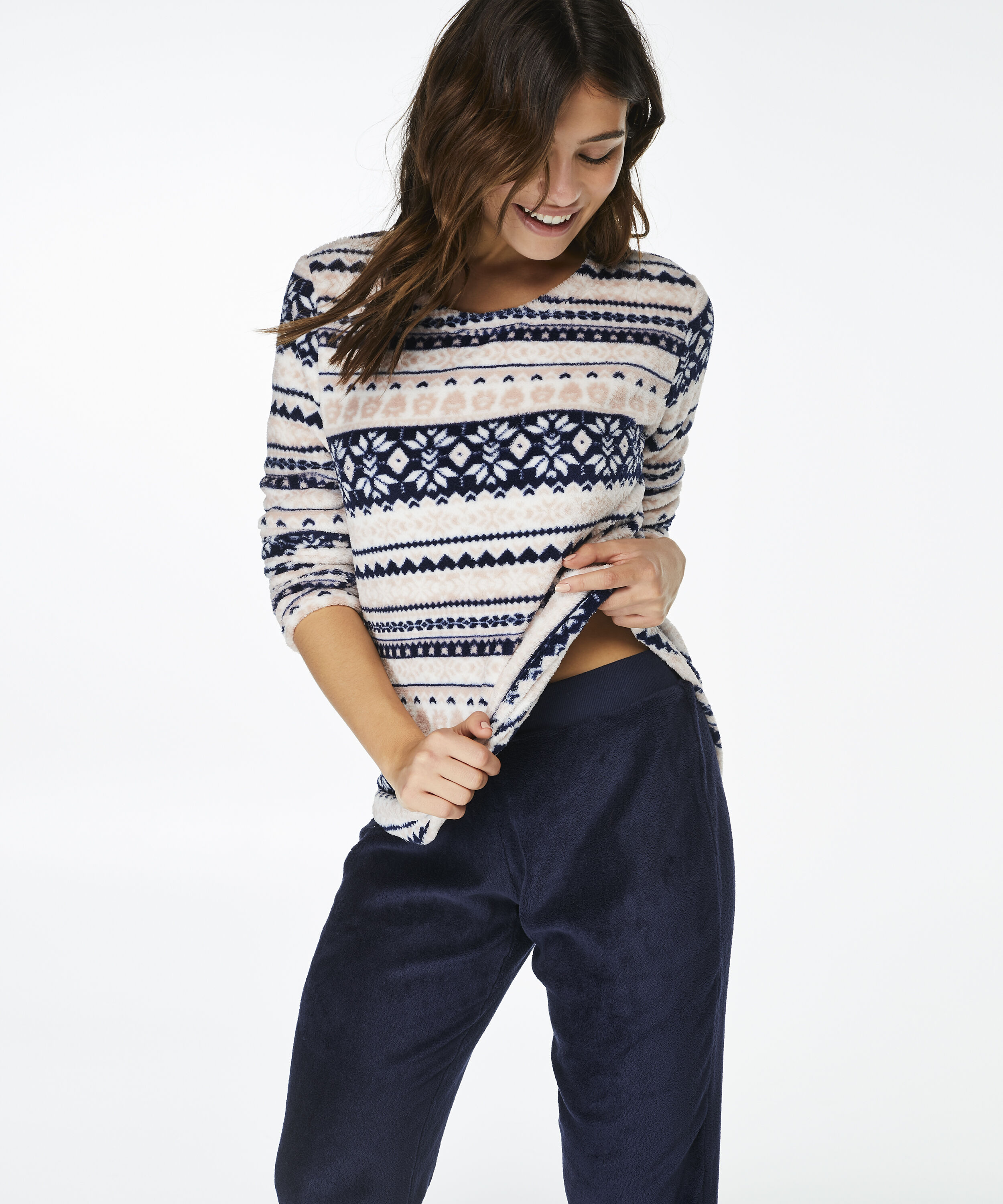 PJ Fleece Fairisle, Pink