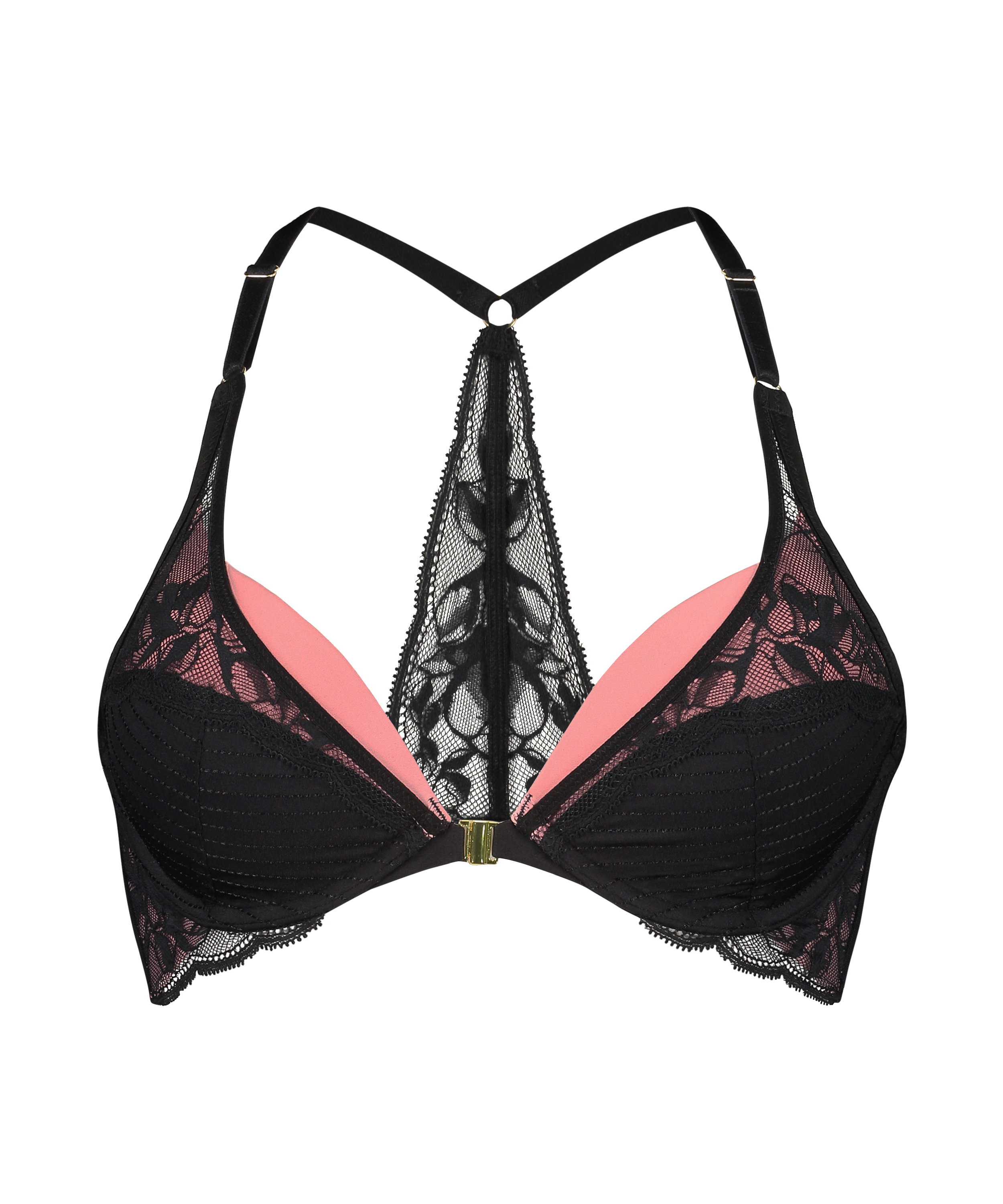 Marit Padded Push-Up Underwired Bra, Black, main