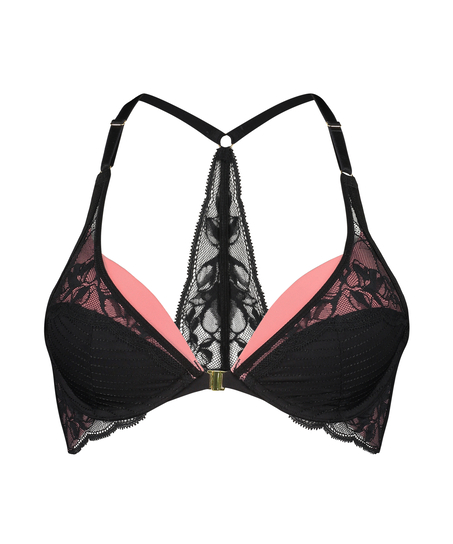 Marit Padded Push-Up Underwired Bra, Black