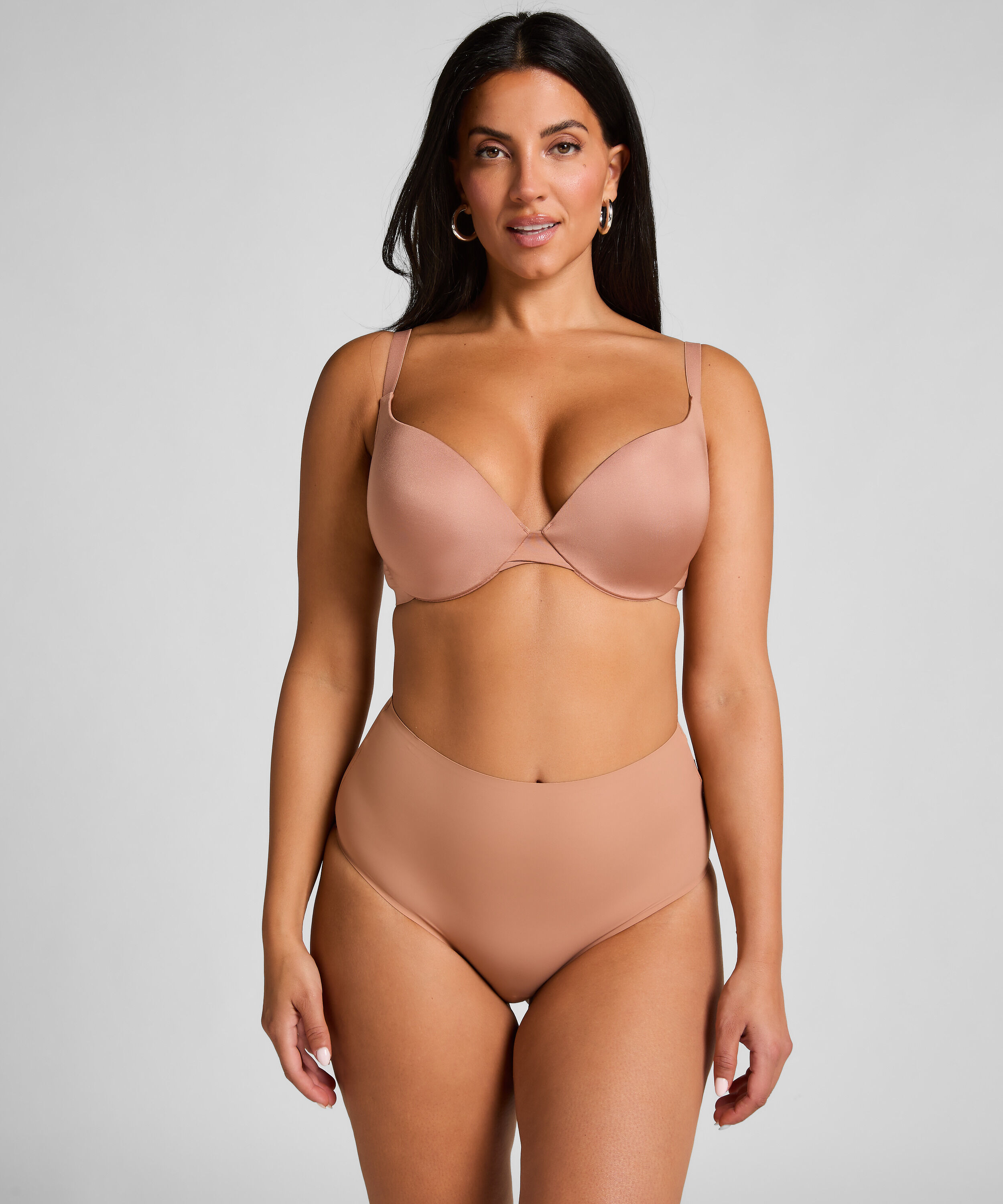 Smooth Padded Underwired Push-Up Bra, Brown