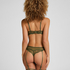 Isabelle High-Waisted Highleg Thong, Green