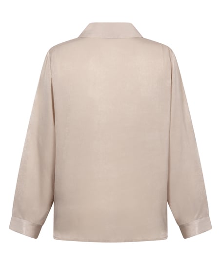Satin Long-Sleeved Jacket, Beige