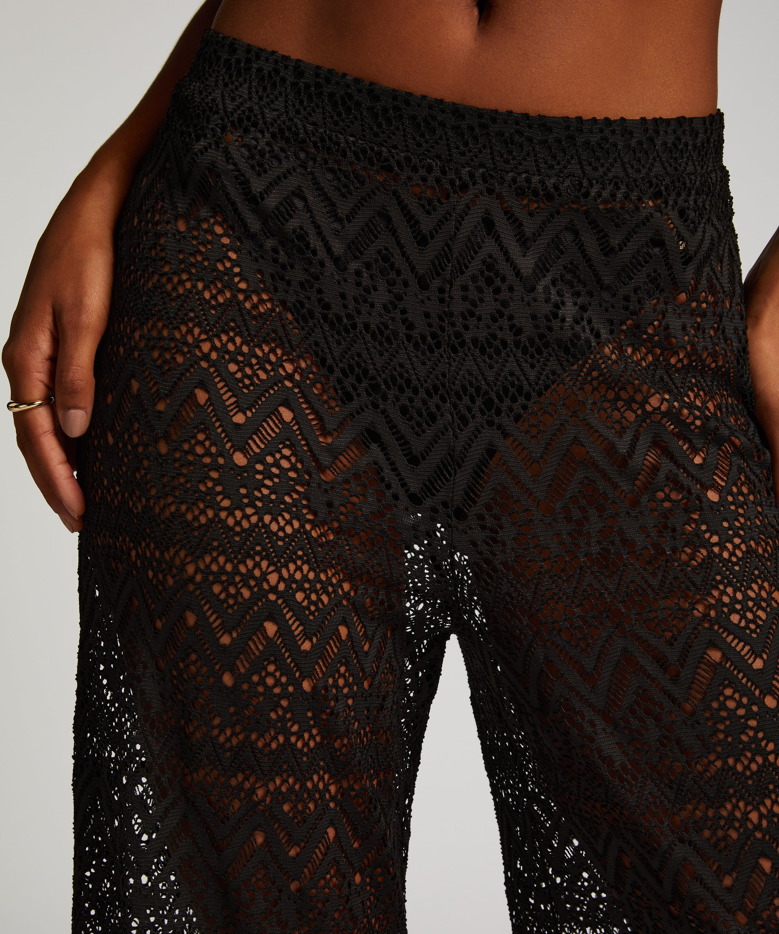 Lace Beach Pant, Black, main