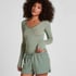 super soft Lace V-Neck shirt with Cashmere, Green