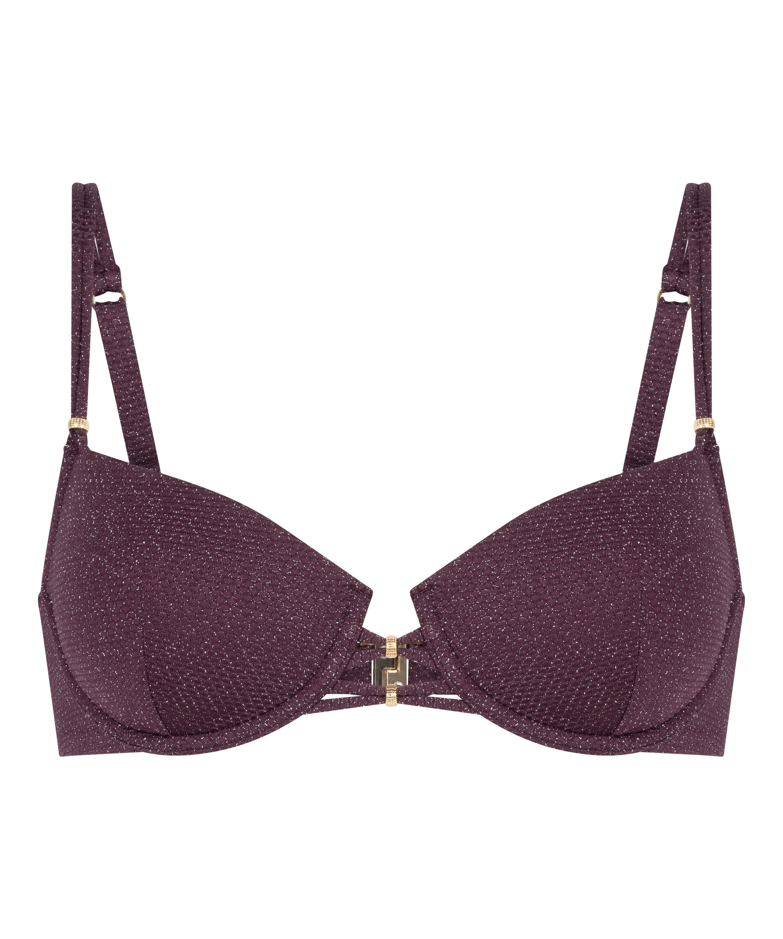 Panama Padded Underwired Bikini Top, Purple