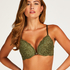 Rose padded push-up bra, Green