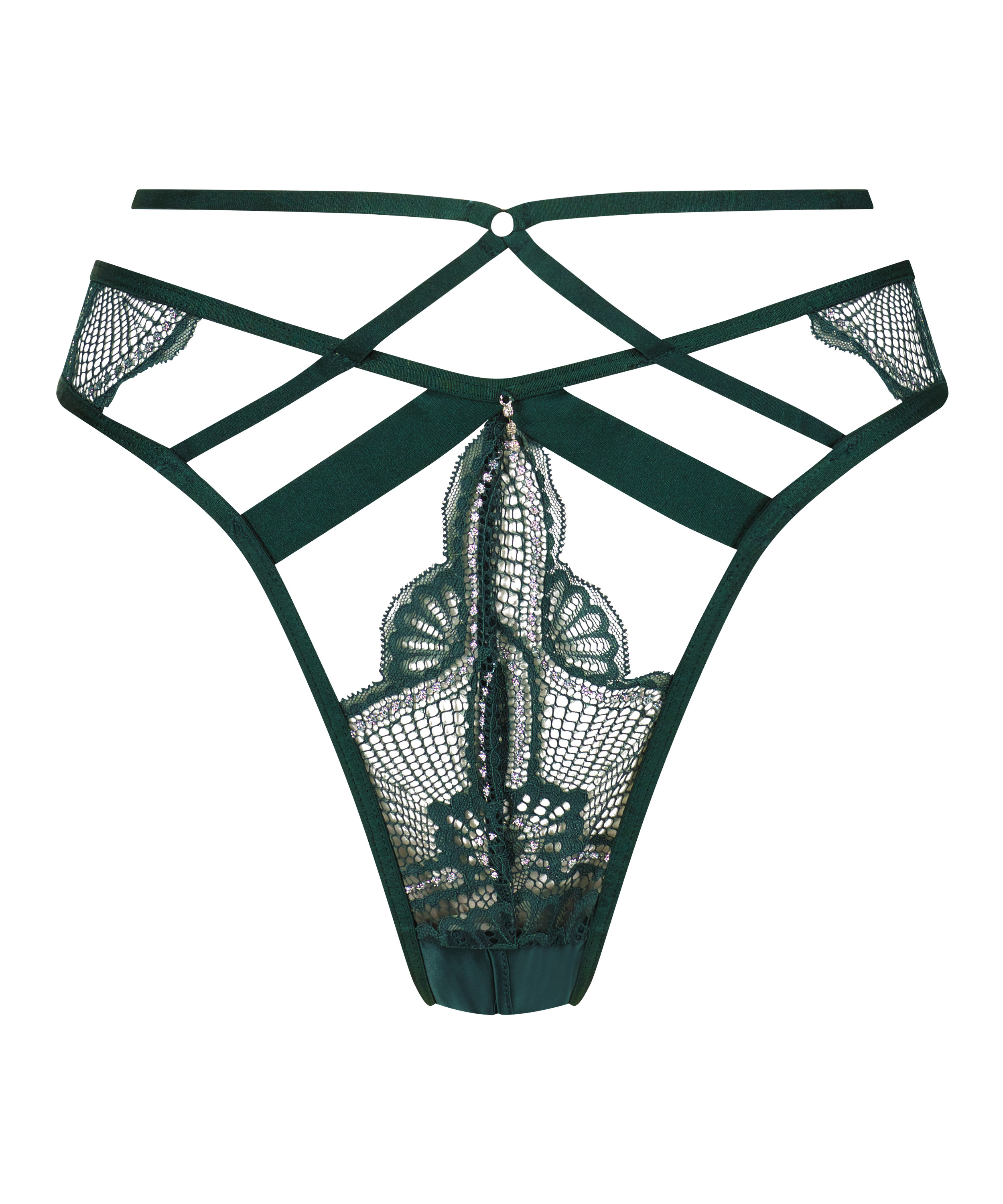 Lyra Open Crotch Brazilian, Green, main