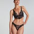 Daphne Padded Underwired Longline Push-Up Bra, Black