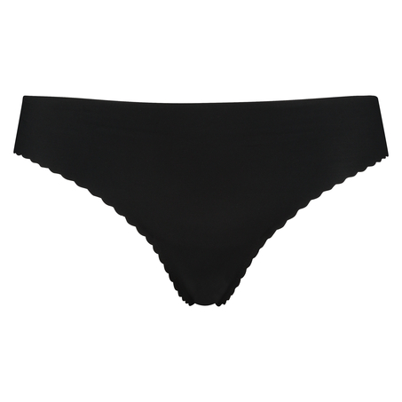Thong invisible scalloped, Black