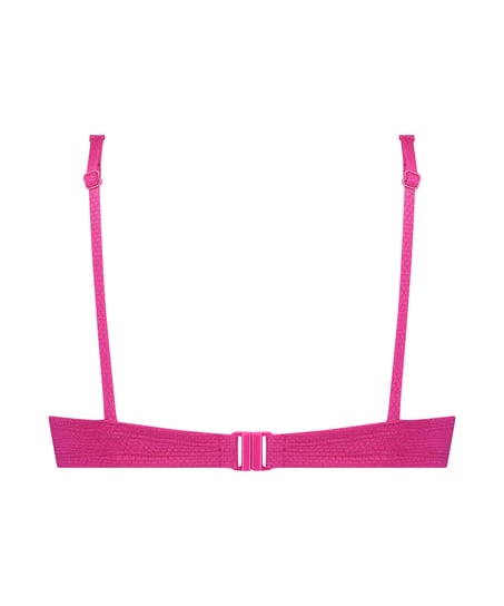 Scallop Lurex Bikini Top, Pink