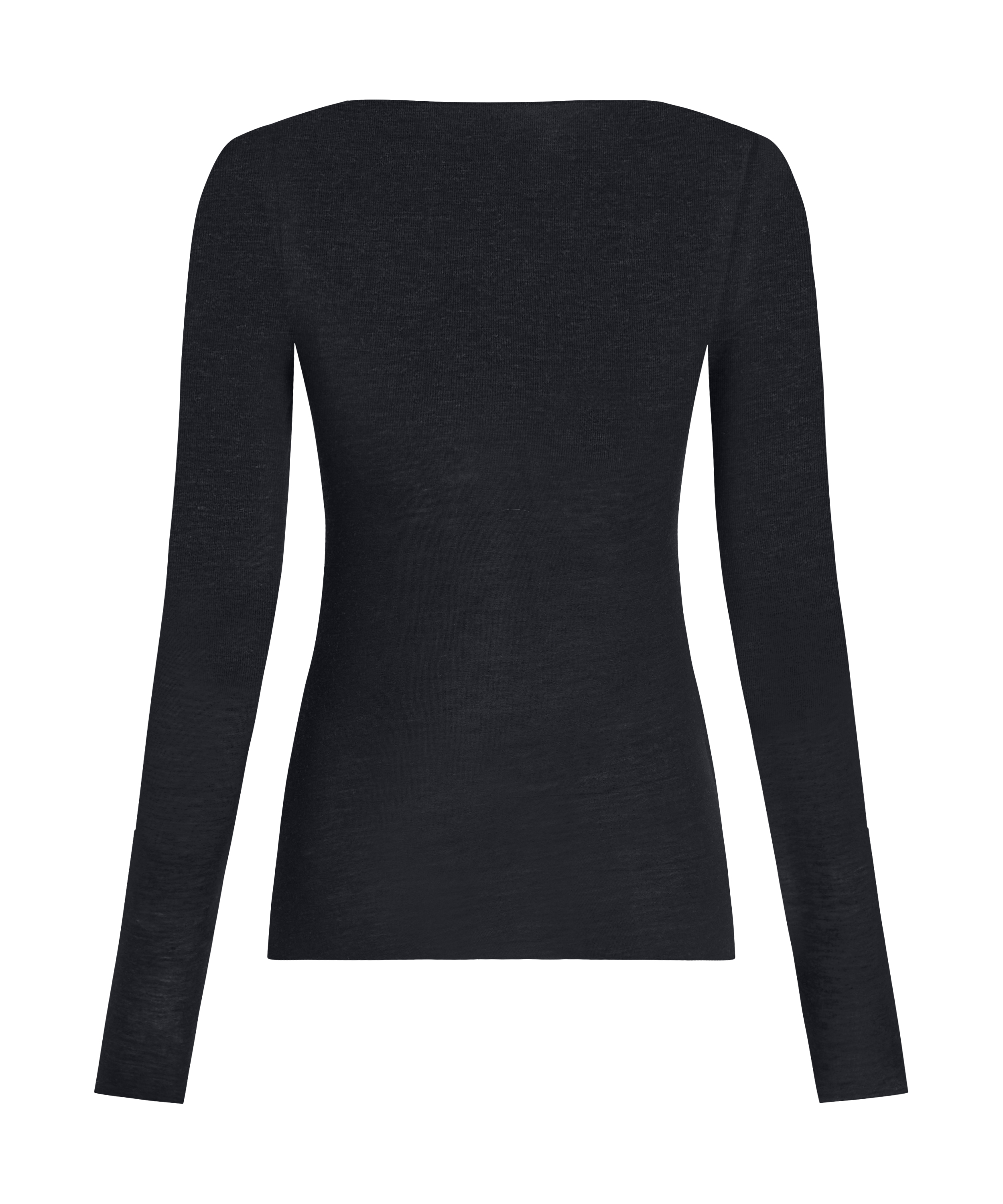super soft Boatneck Shirt with Cashmere, Black, main