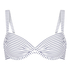 Padded Underwired Bikini Top Stripes, White