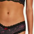 V-shaped Brazilian knickers mesh, Black