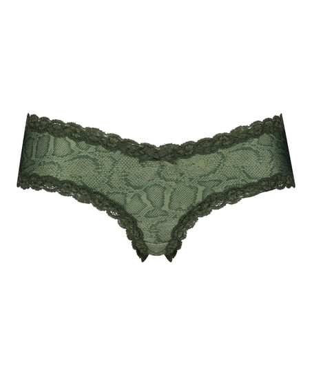 V-shaped Brazilian knickers mesh, Green