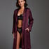 Satin Fleece Bathrobe, Purple