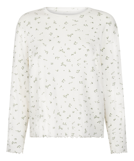 Pyjama Top Loose Pointelle, White