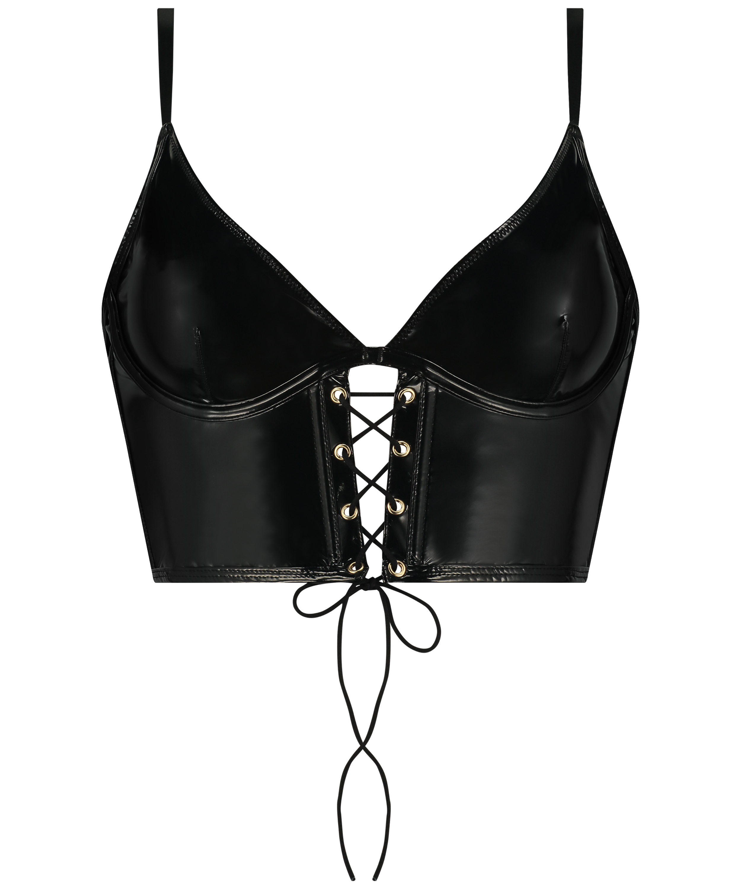 Padded Underwired Longline Bra, Black, main