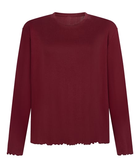Pyjama Top Loose Pointelle, Red