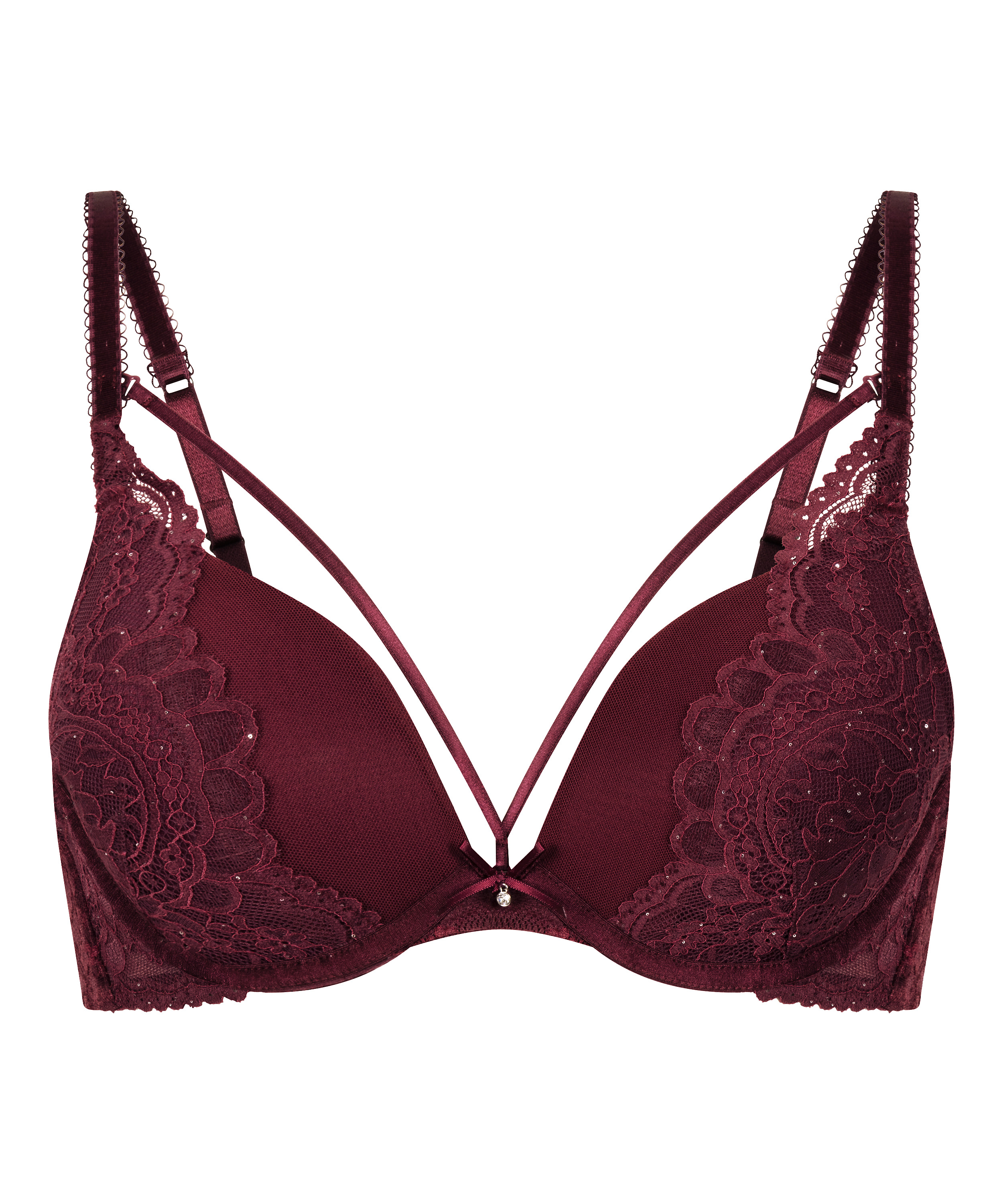 Isadora Padded Underwired Push-Up Bra, Red, main