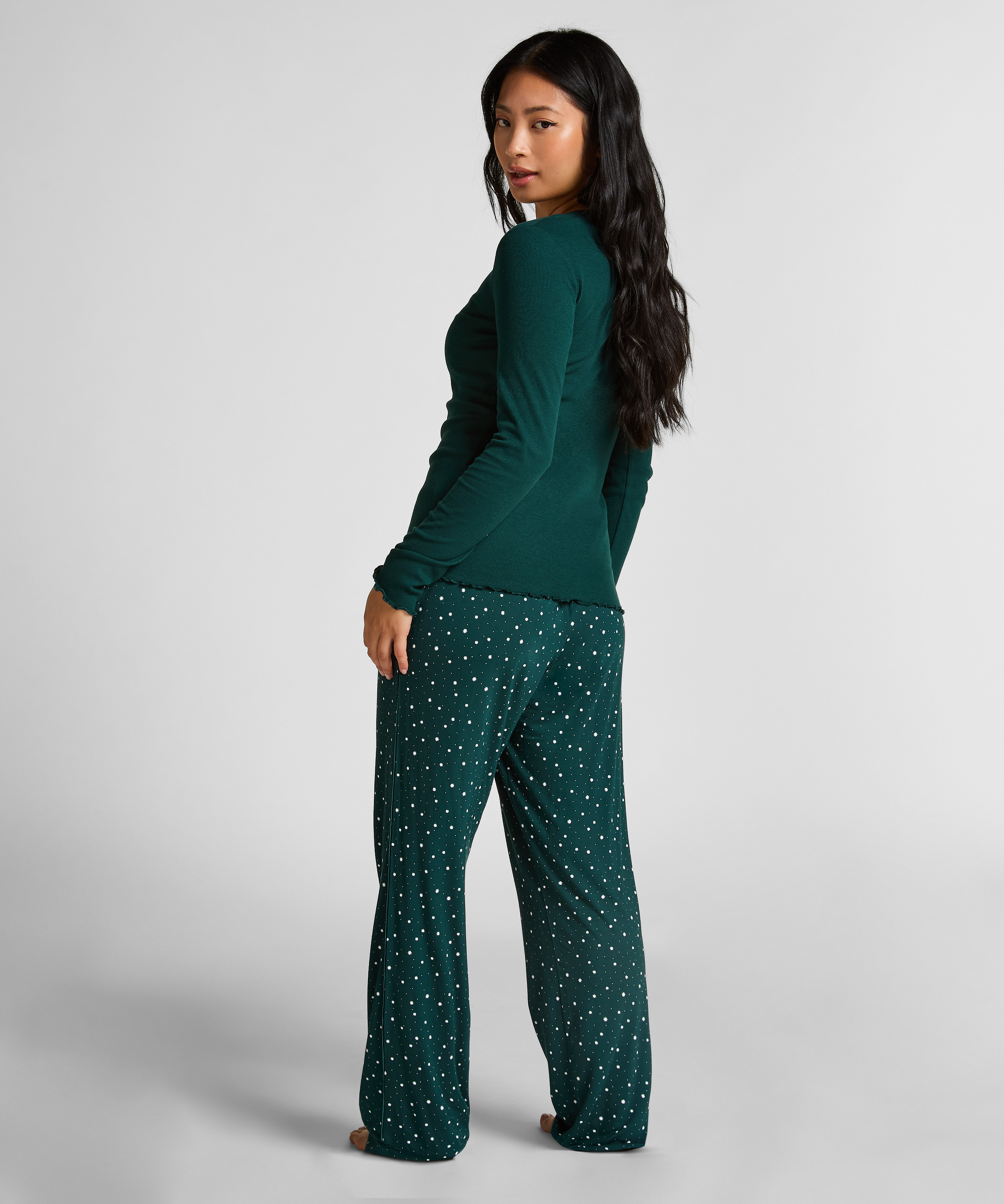 Jersey Pyjama Pants, Green, main