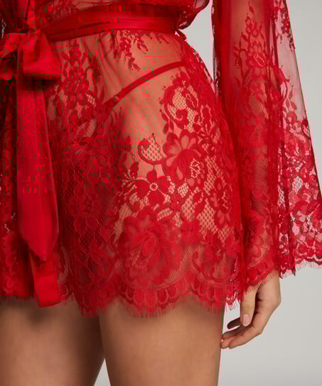 Isabelle Lace Kimono, Red