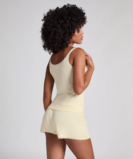 Pointelle Shorts, Yellow