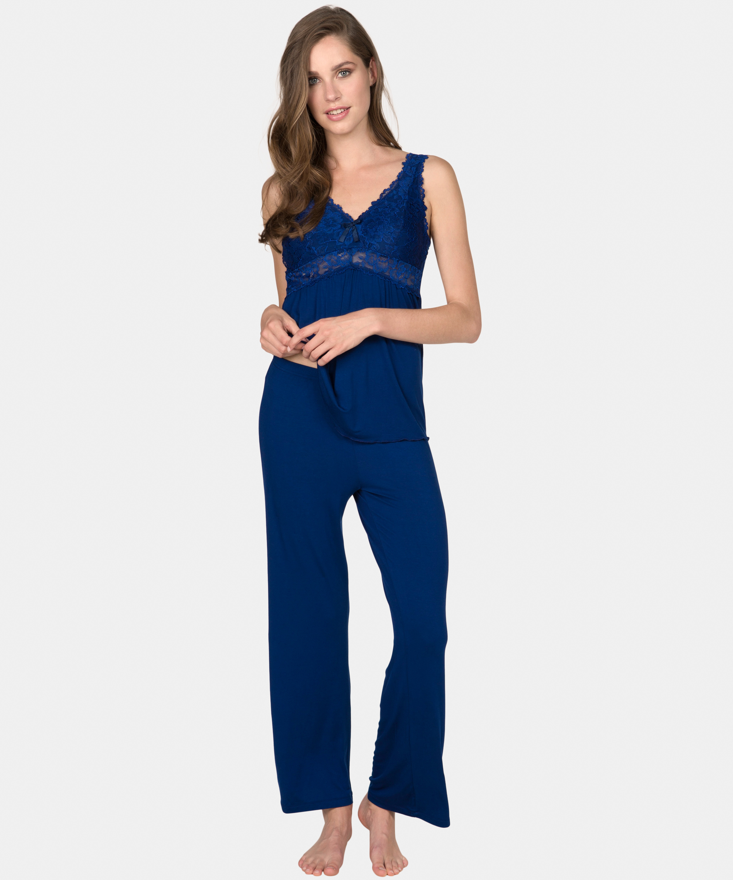 Pyjamaset Modal lace, Blue, main