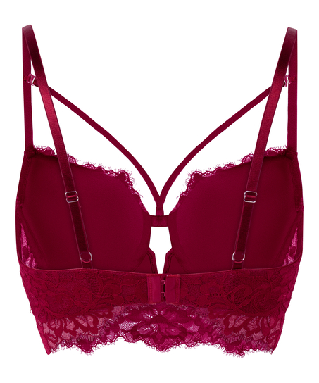 Isabella Padded Underwired Longline Bra, Red