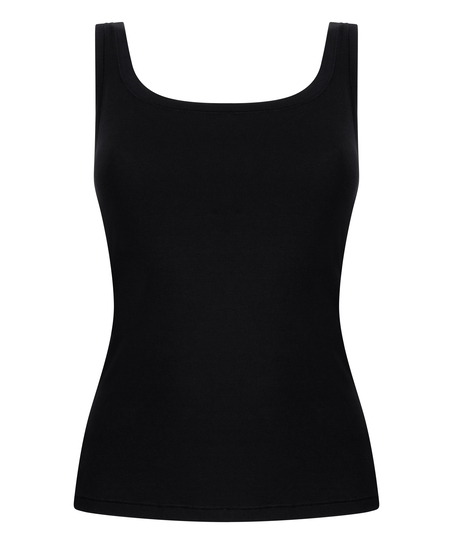 Singlet Tanktop Soft Cotton, Black