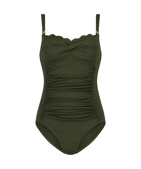 Scallop swimsuit, Green