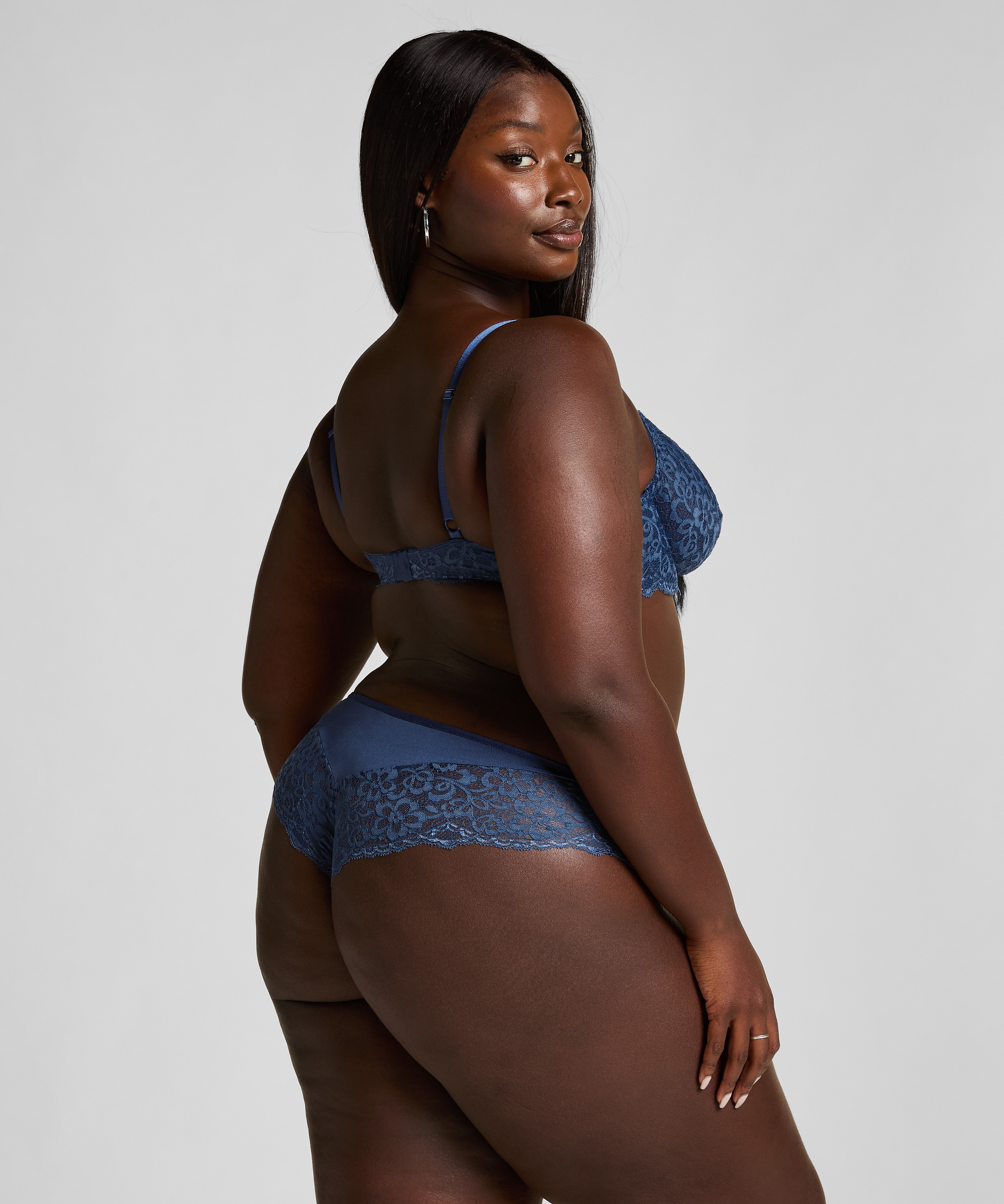 Marine Non-Padded Underwired Bra, Blue, main