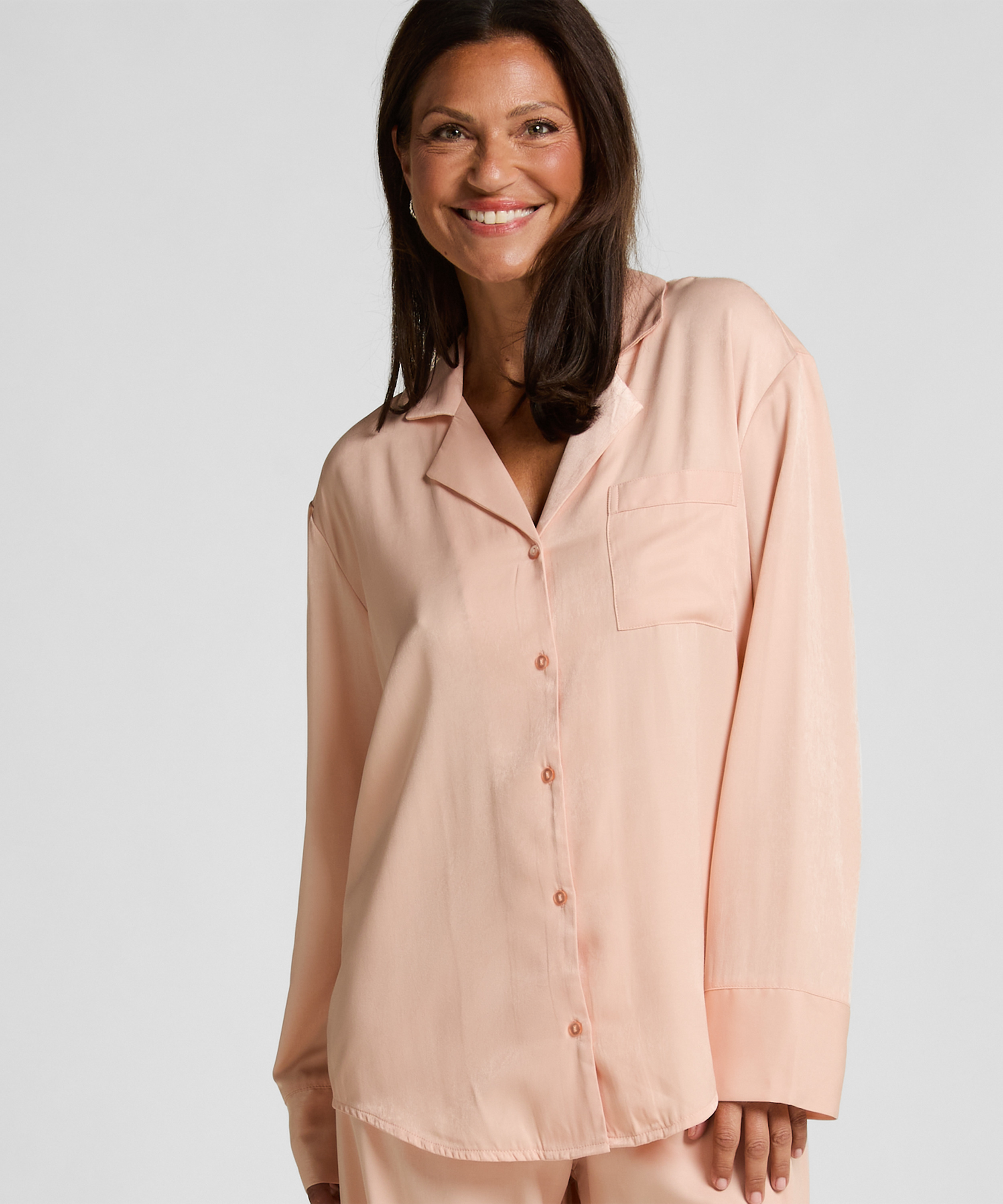 Ayla Satin Long-Sleeved Jacket, Orange, main