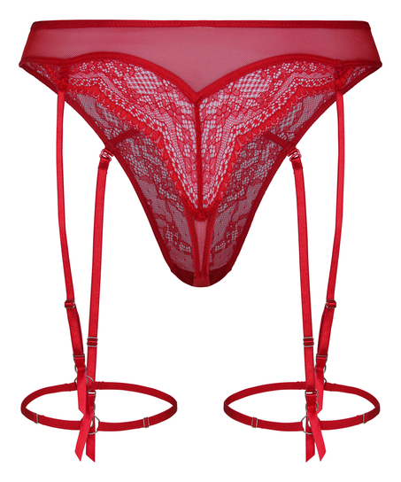 Isabelle High-Waisted Highleg Thong, Red