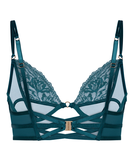 Amel Non-Padded Underwired Longline Bra, Blue