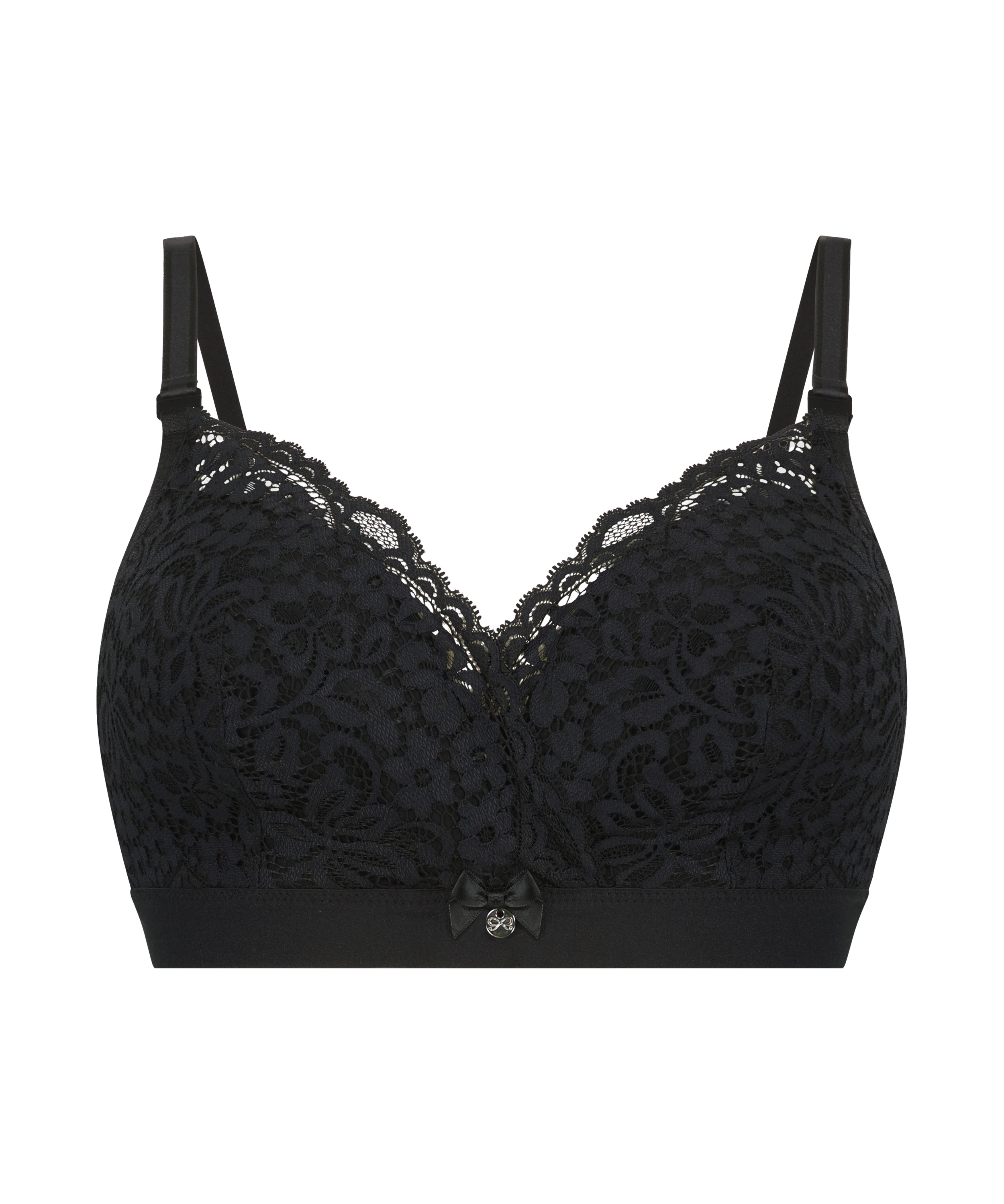 Rose Padded Maternity Nursing Bra, Black, main