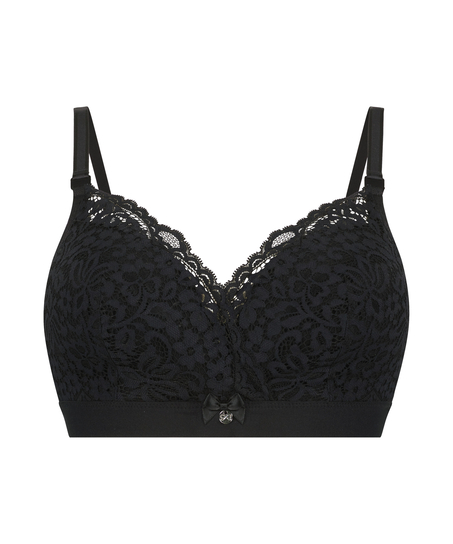 Rose Padded Maternity Nursing Bra, Black