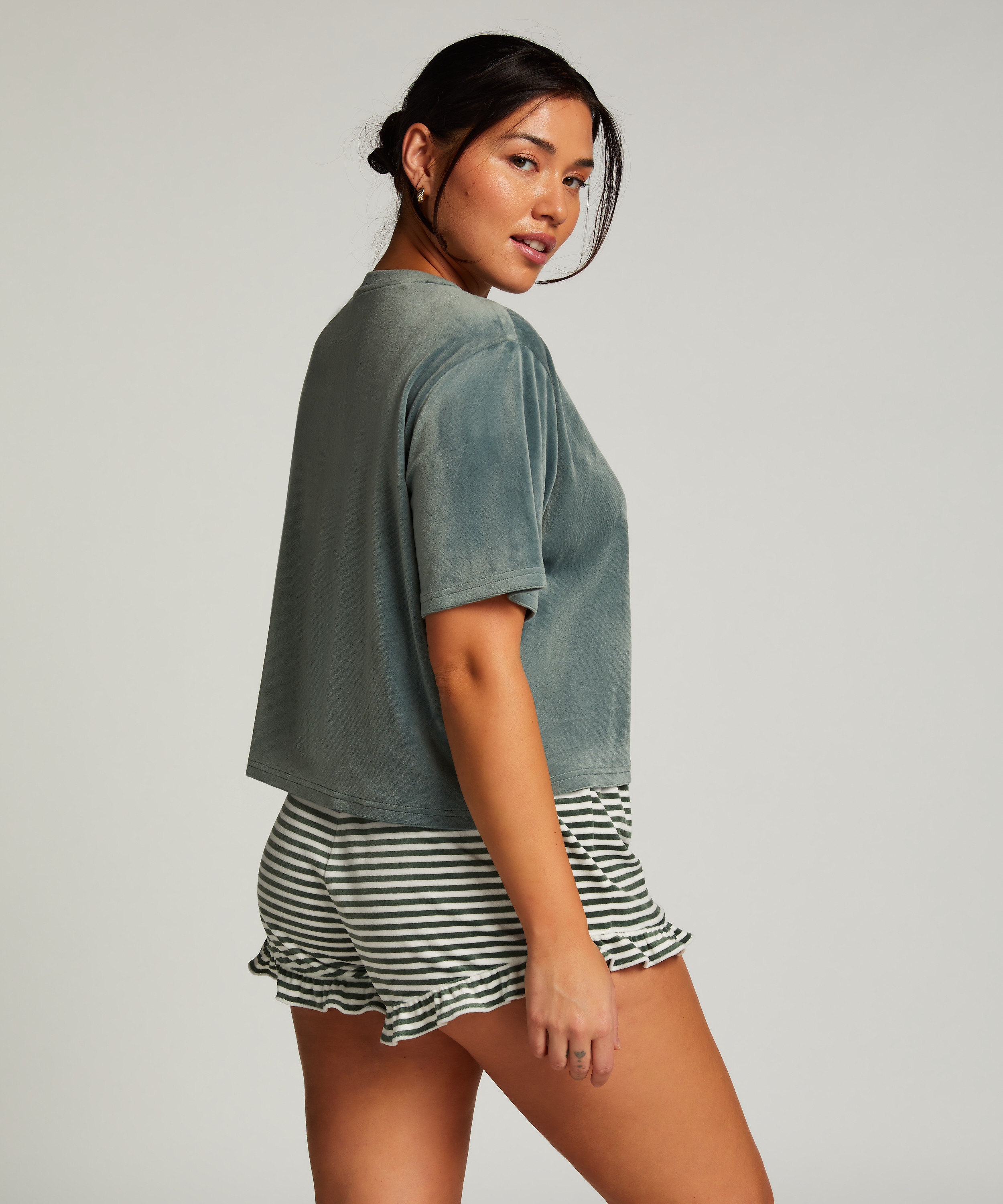 Top Velours Pocket, Green, main