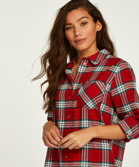 Boyfriend Check Nightshirt, Red