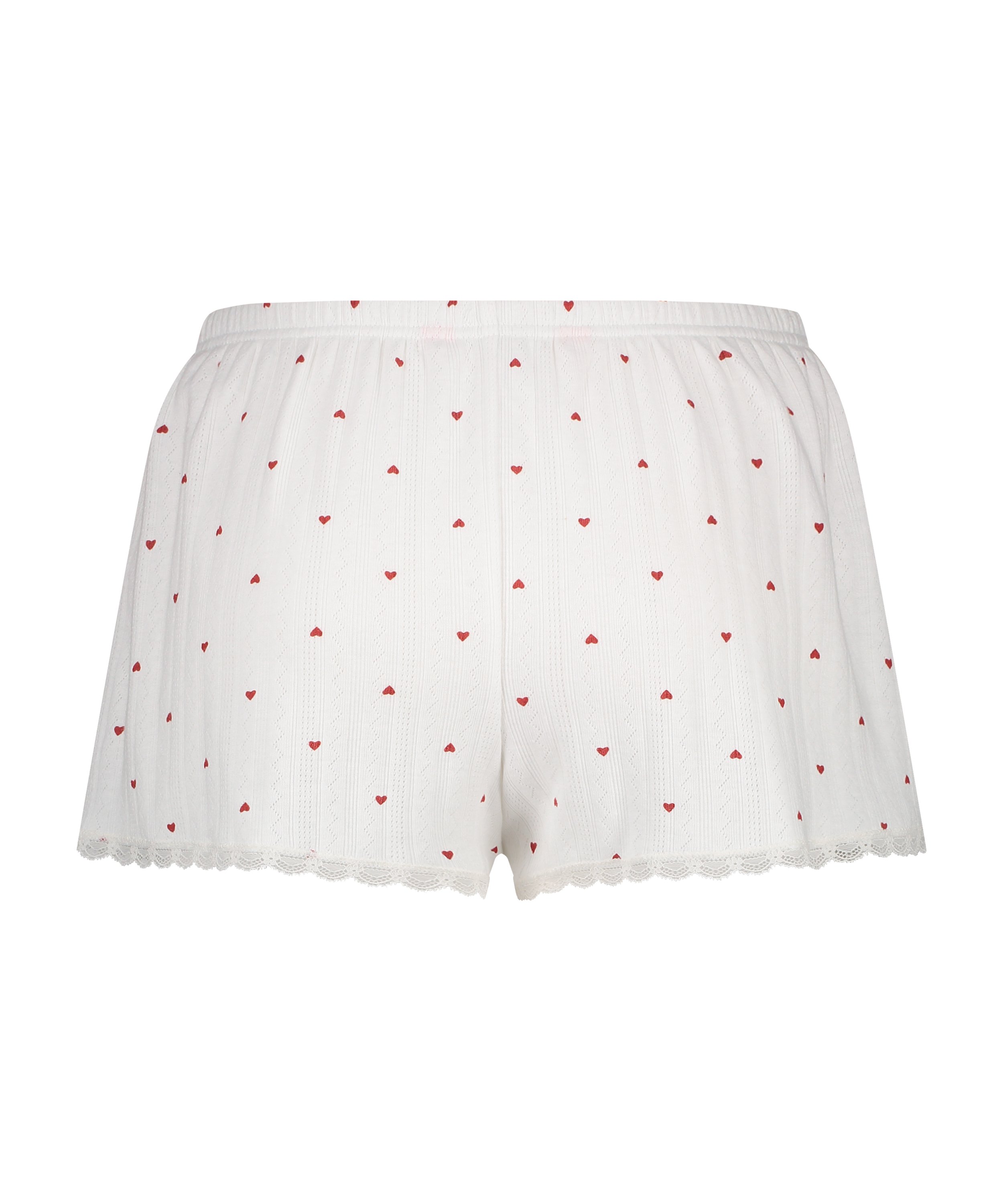 Pointelle Pyjama Shorts, White, main