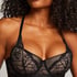Luna Padded Underwired Longline Bra, Black