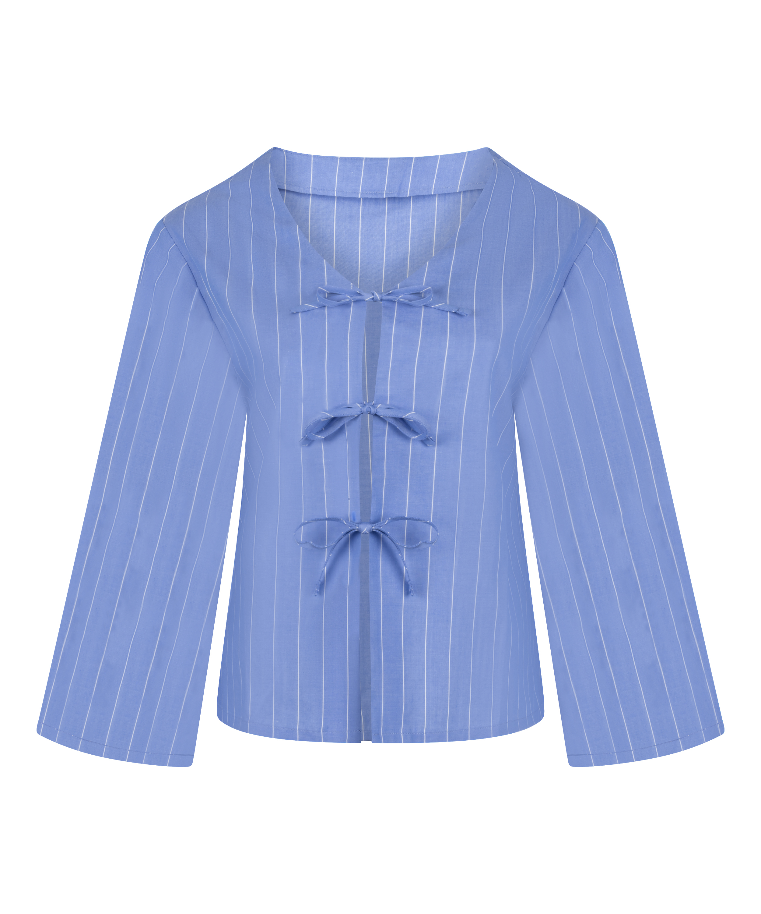 Striped Pyjama Jacket, Blue, main