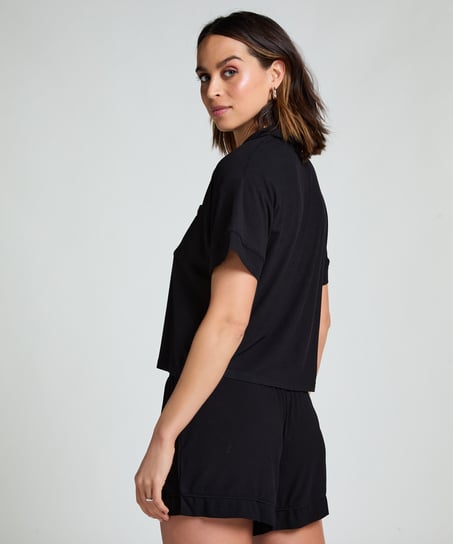 Essential Jersey Short-Sleeved Jacket, Black