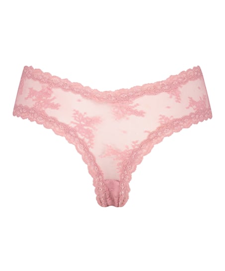 V-shaped Brazilian knickers mesh, Pink