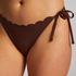 Scallop Lurex Cheeky Tanga Bikini Bottoms, Brown