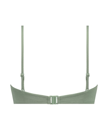 Scallop Padded Strapless Underwired Bikini Top Cup E +, Green