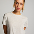 Loose-Fitting Short-Sleeved Pyjama Top, Beige