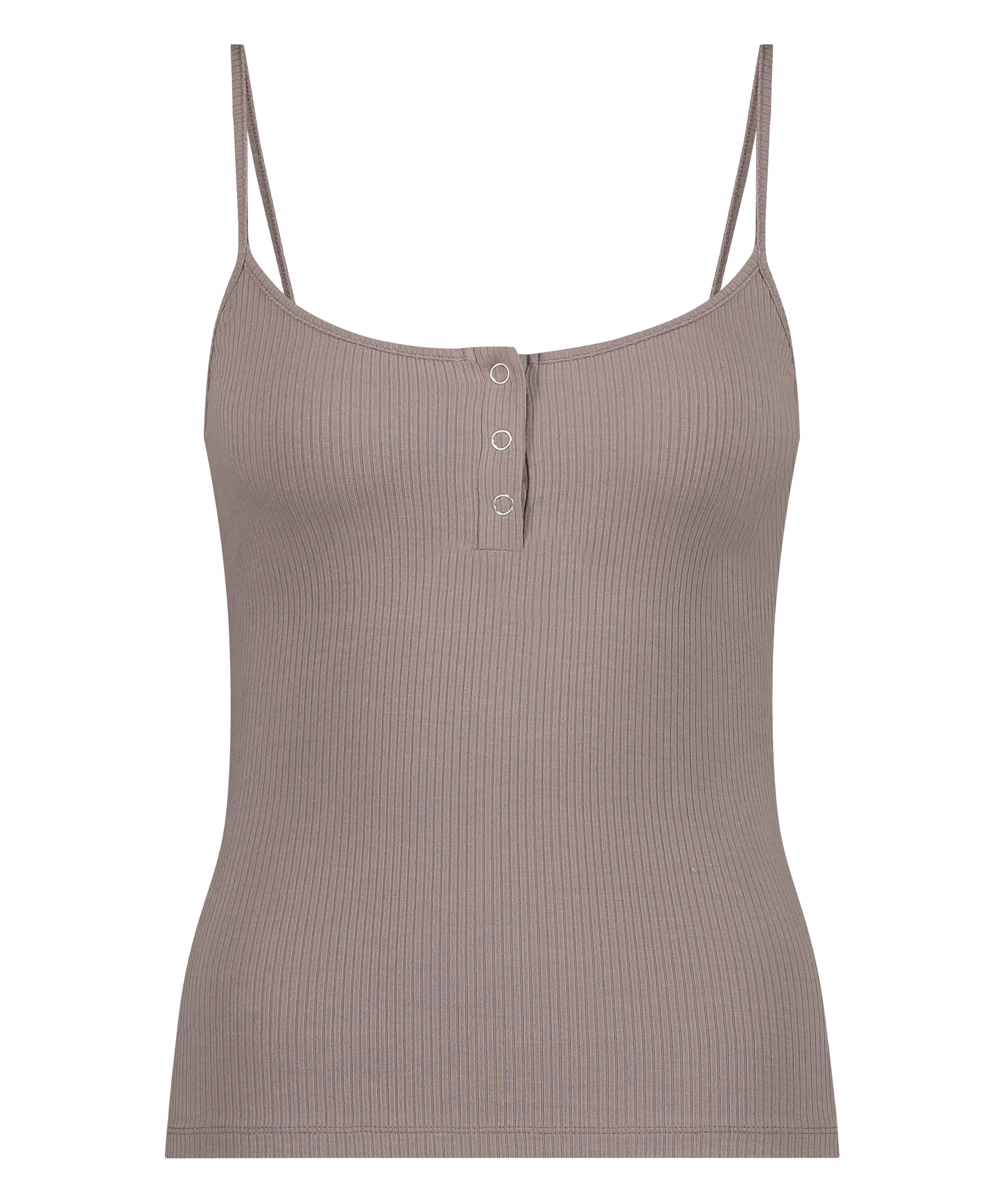 Rib Sleeveless Top, Brown, main