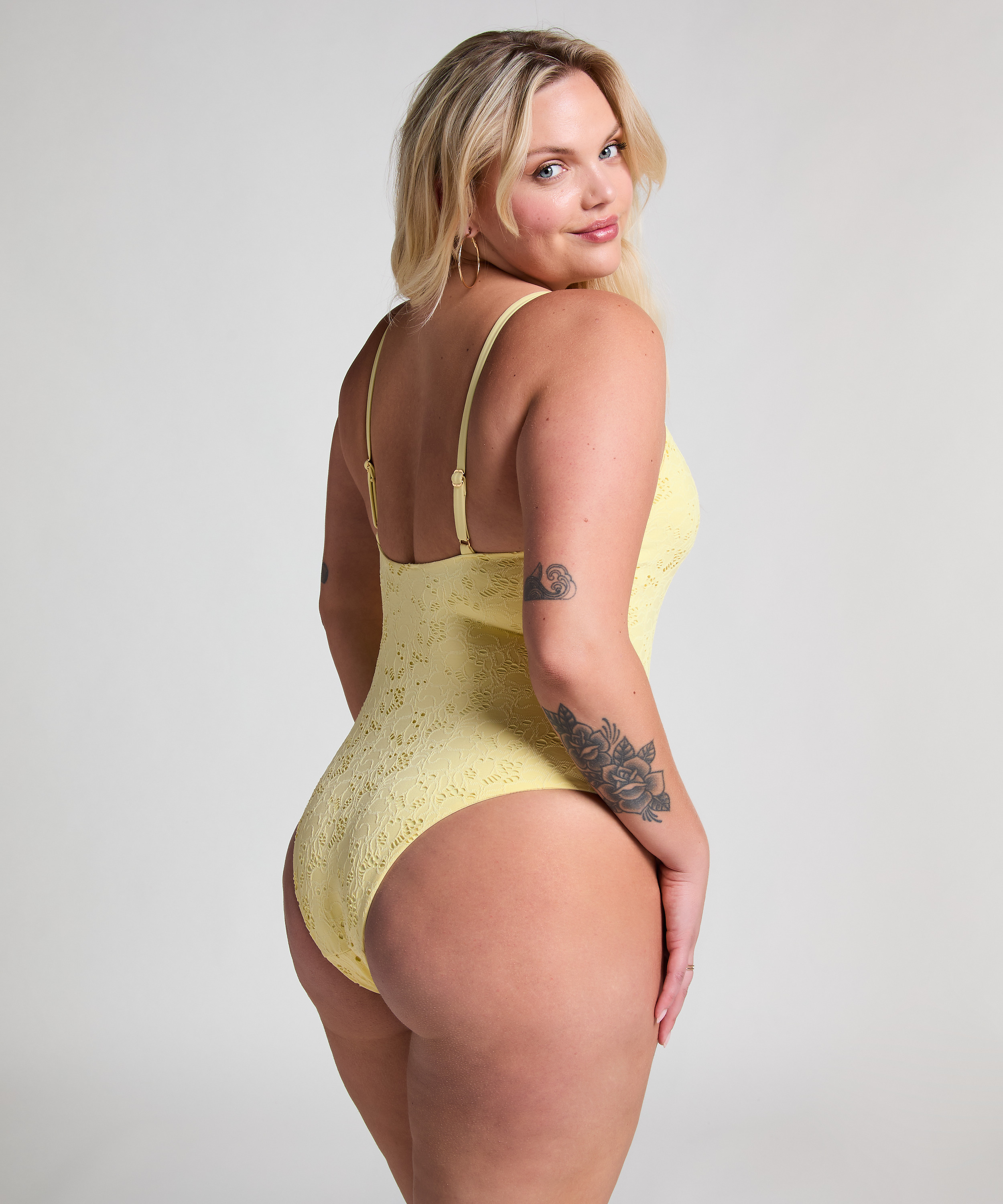 Crochet Bathingsuit, Yellow, main